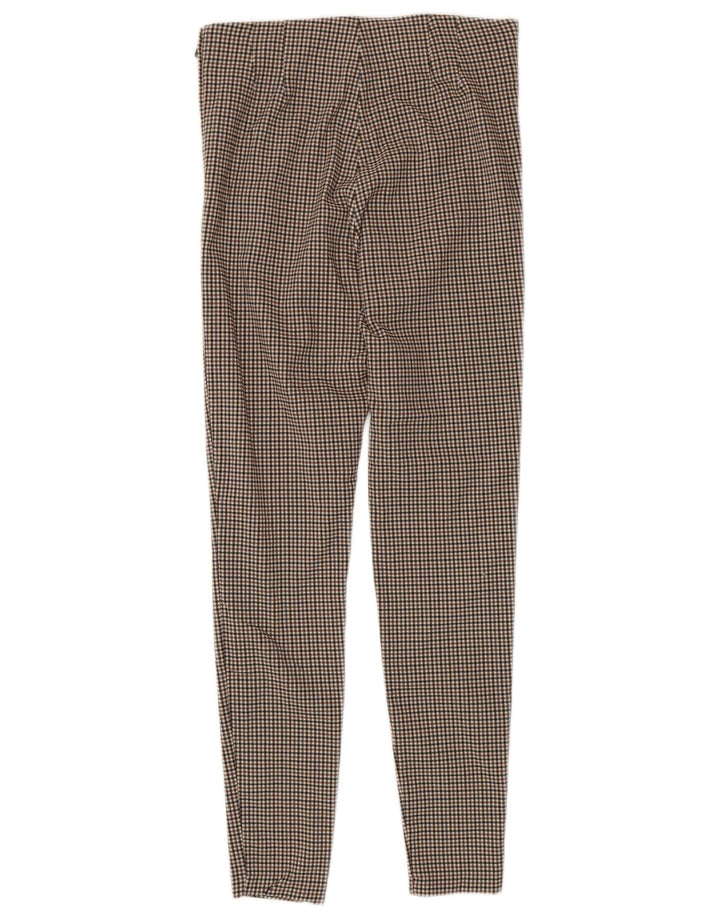 Женские узкие брюки Zara Medium W28 L28 Коричневые в мелкую клетку