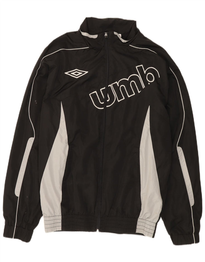 Umbro Мужской спортивный костюм с графическим рисунком, верхняя куртка XL, черный полиэстер с цветными блоками