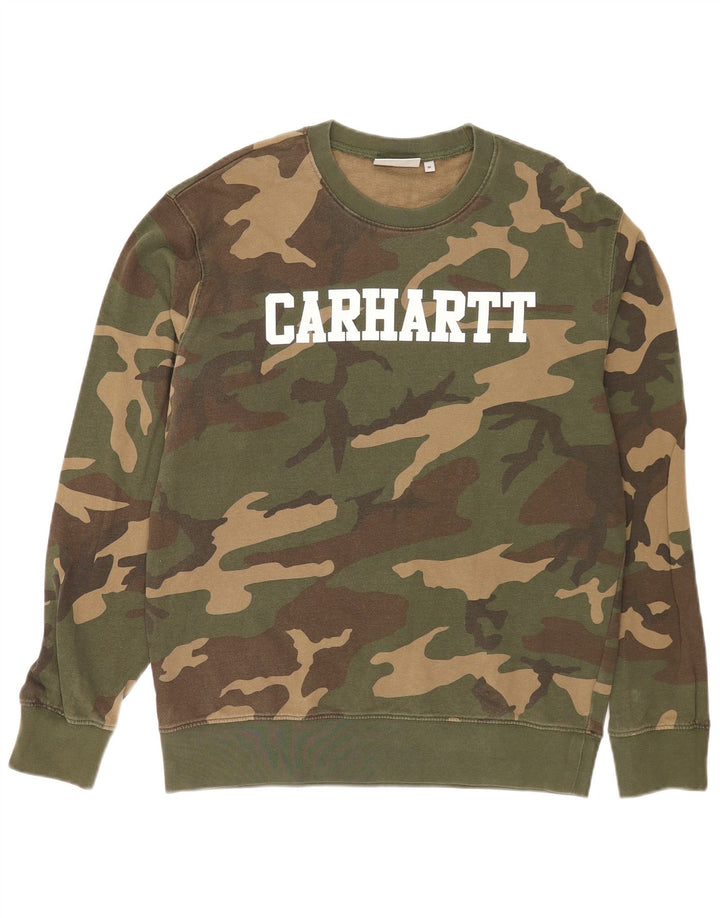 Мужской свитшот с рисунком Carhartt, джемпер среднего цвета, камуфляжный хлопок, хаки, хлопок