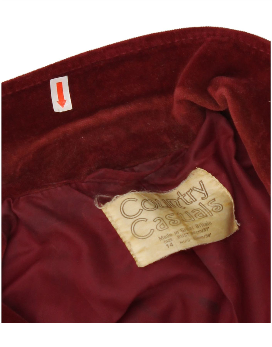 Женский бархатный пиджак на двух пуговицах COUNTRY CASUALS UK 14, большой бордовый цвет