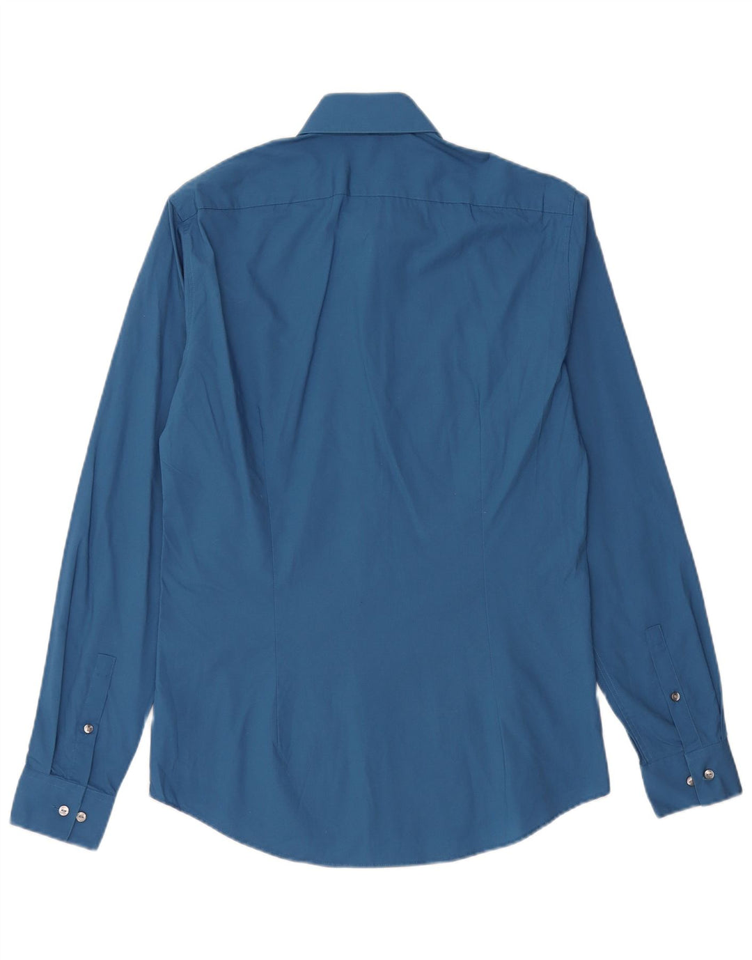 CALVIN KLEIN Мужская рубашка приталенного кроя, размер 38 15, средний синий хлопок