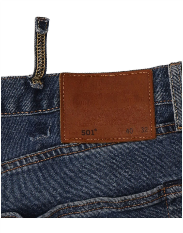 Мужские прямые джинсы Levi's 501 W40 L32 синие, хлопок