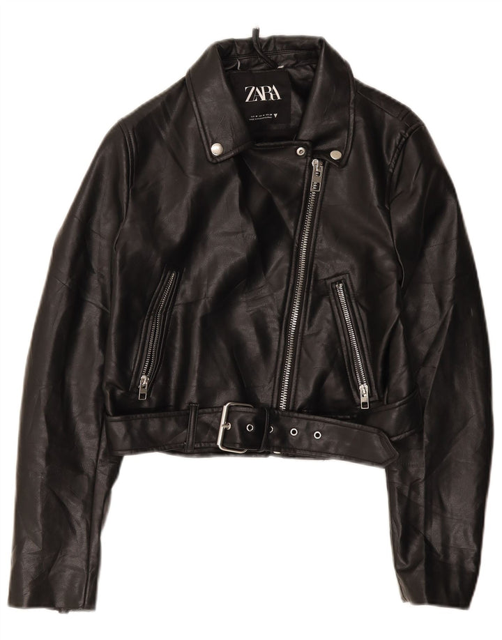 Женская косуха Zara UK 12, средний черный