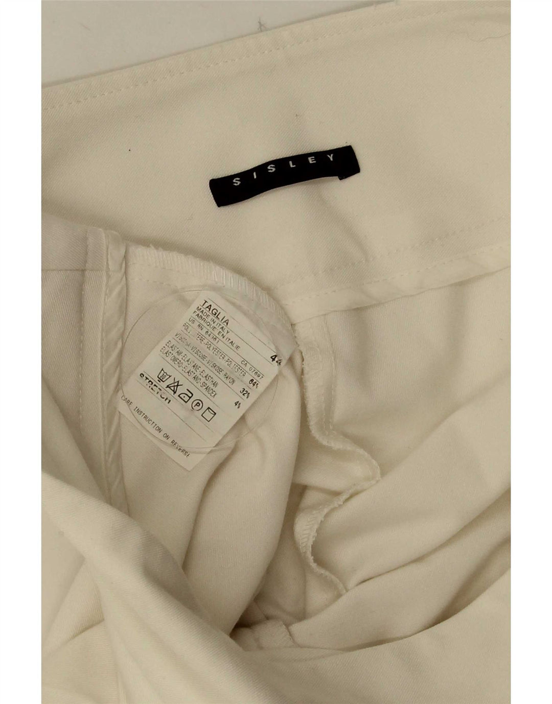 Женские повседневные брюки-клеш Sisley IT 44 Medium W30 L32, белый полиэстер