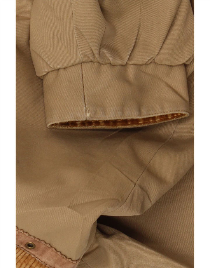 ВИНТАЖНАЯ женская ветровка UK 16, большая коричневая с цветными блоками