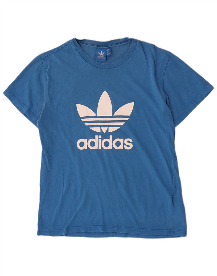 Мужская футболка Adidas с рисунком, маленький синий хлопок