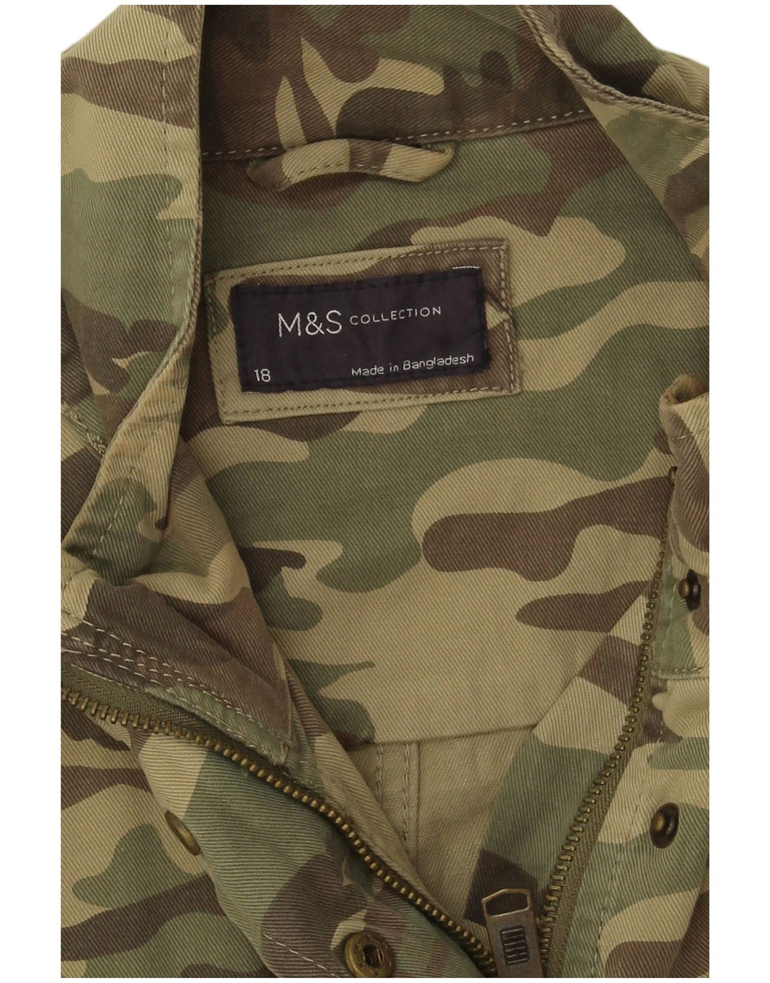 Женская куртка оверсайз Marks & Spencer UK 18 XL, камуфляж цвета хаки