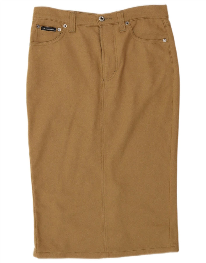 Женская юбка-карандаш Dolce & Gabbana IT 44 Medium W30 Бежевая шерсть