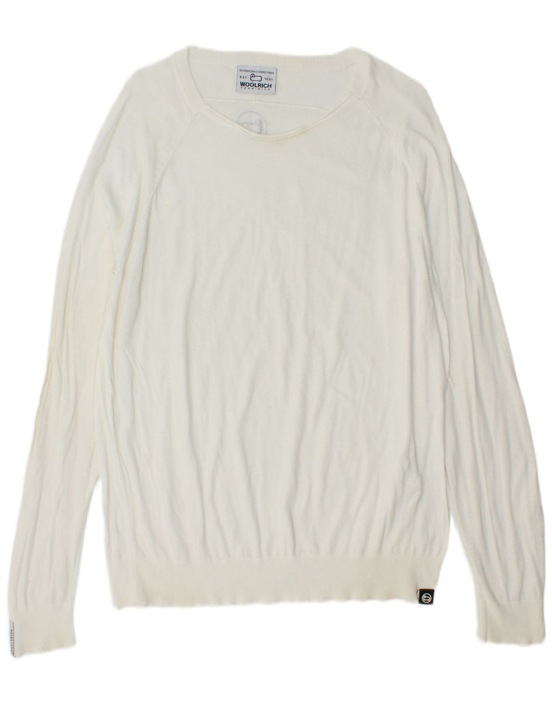 WOOLRICH Womens Boat Neck Jumper Sweater UK 14 Medium White