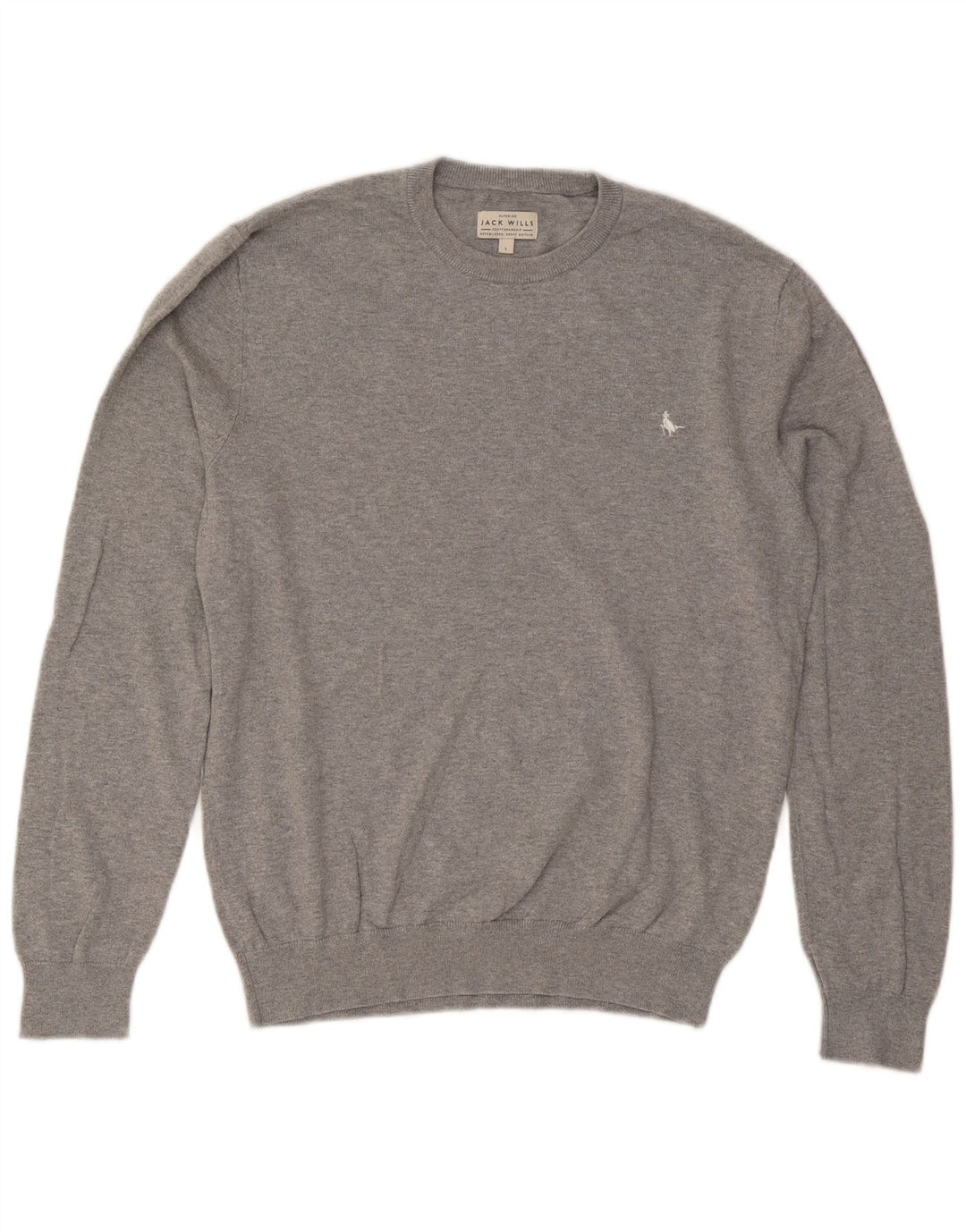 Мужской джемпер с круглым вырезом Jack Wills, большой серый хлопковый свитер