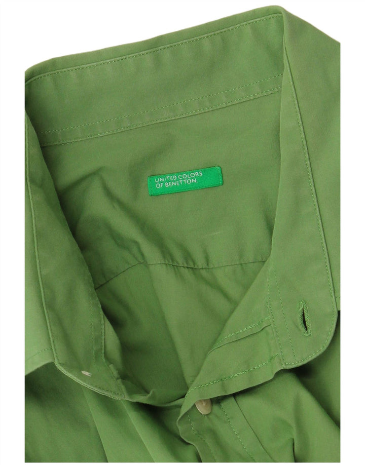 Мужская рубашка Benetton среднего зеленого цвета