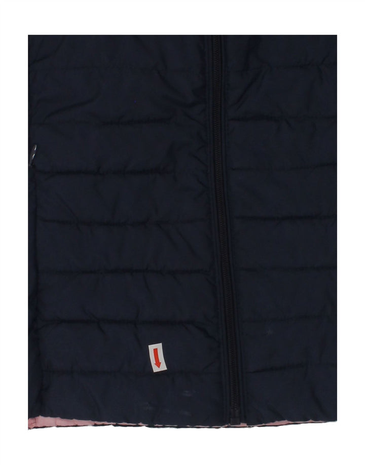 CHAMPION Girls Hooded Padded Jacket 9-10 Years Medium Navy Blue Polyester | Vintage Champion | Thrift | Second-Hand Champion | Used Clothing | Messina Hembry 