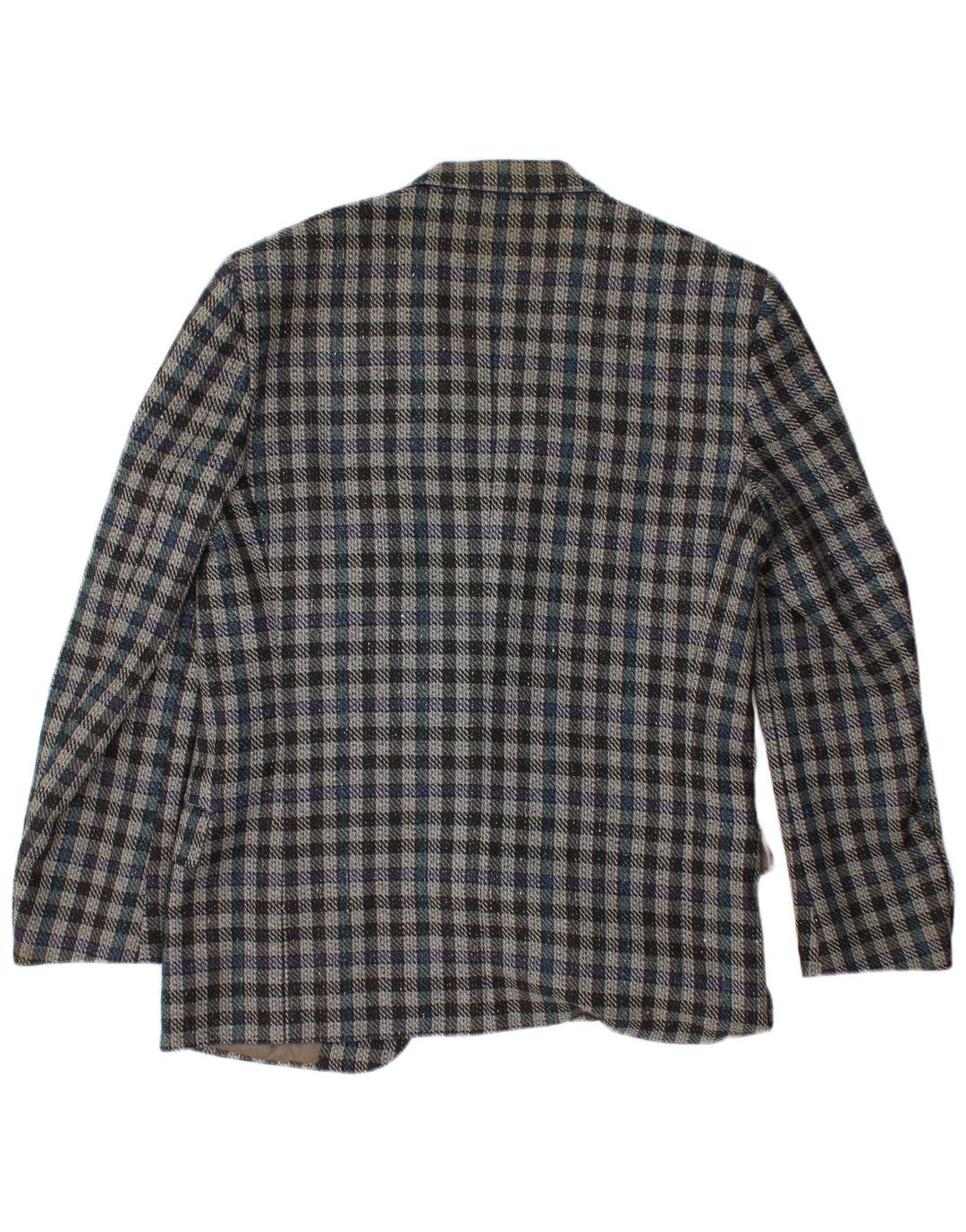 VALENTINO Мужской пиджак на 2 пуговицах IT 50, большая синяя клетка в клетку из натуральной шерсти