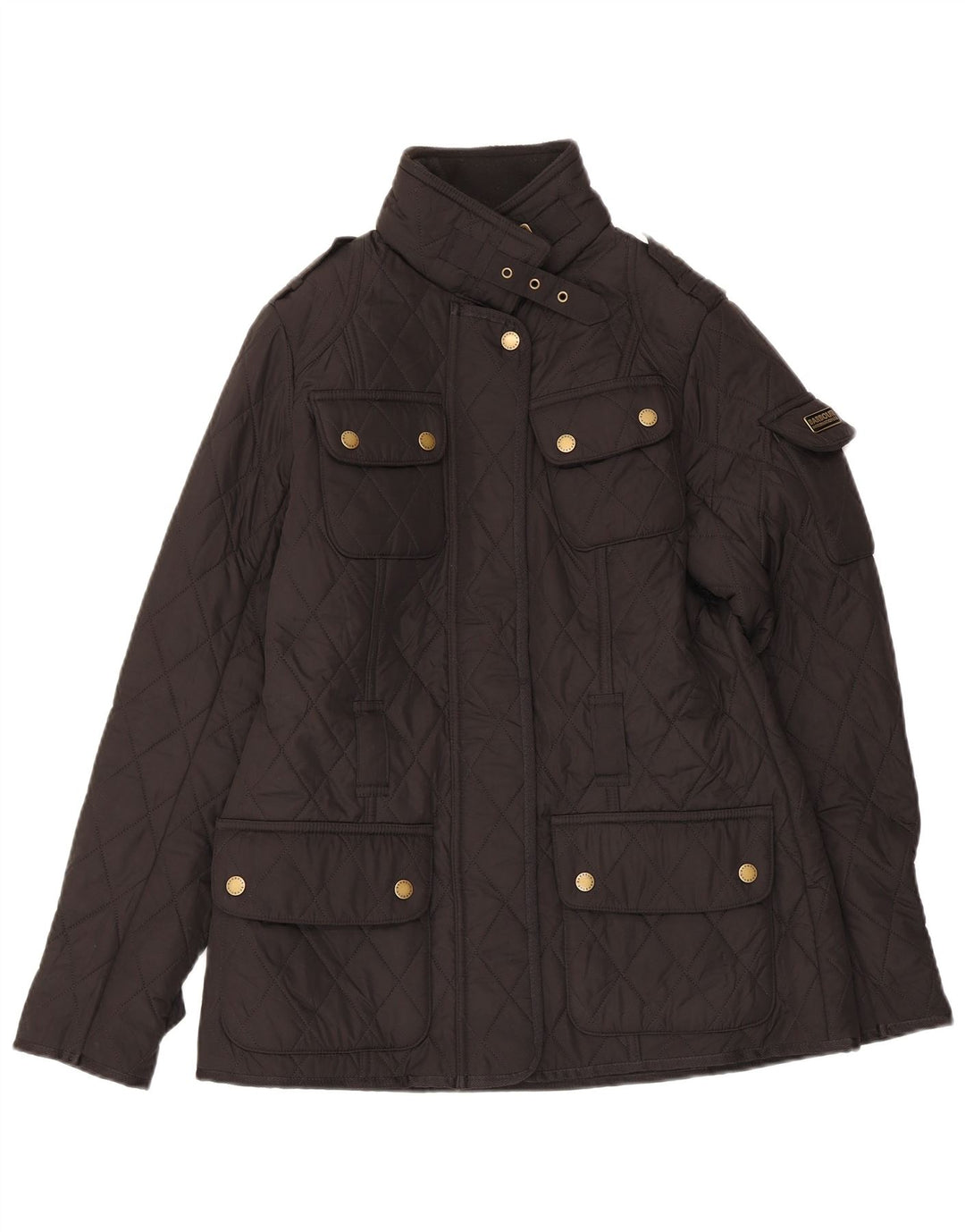 Женская стеганая куртка Barbour в стиле милитари UK 10, маленькая, черная, полиэстер