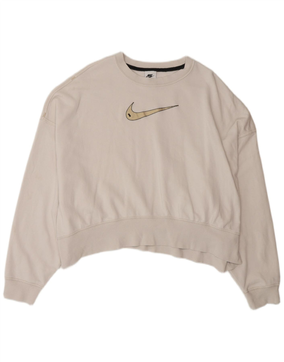 Женский укороченный джемпер свободного кроя с рисунком NIKE UK 16, большой белый цвет