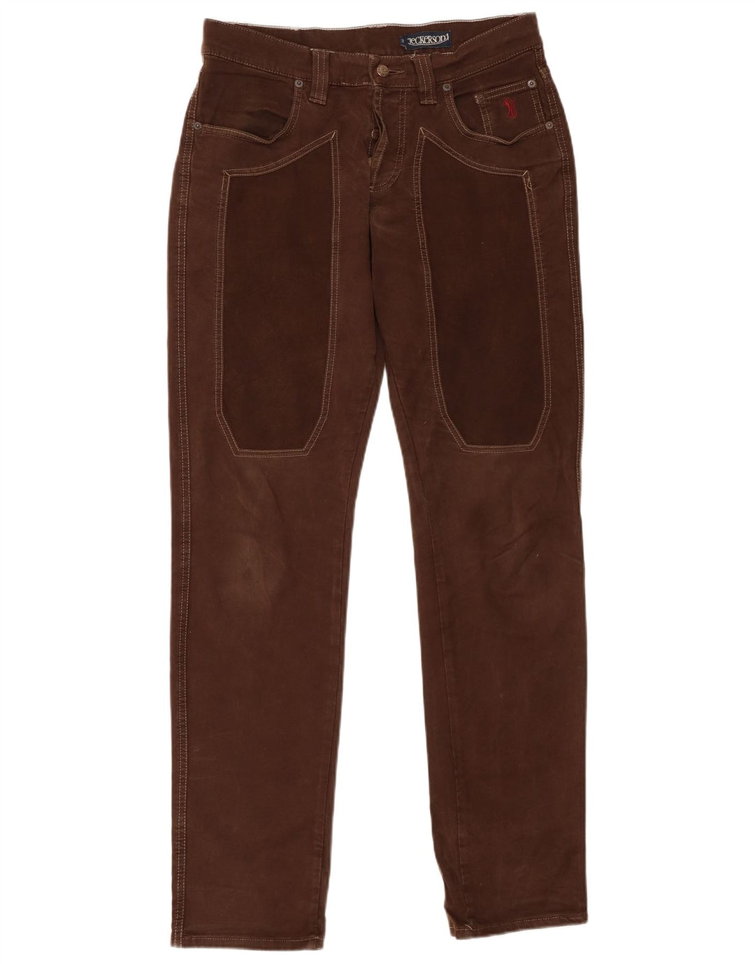 JECKERSON Мужские тонкие повседневные брюки W32 L34 Коричневые хлопковые