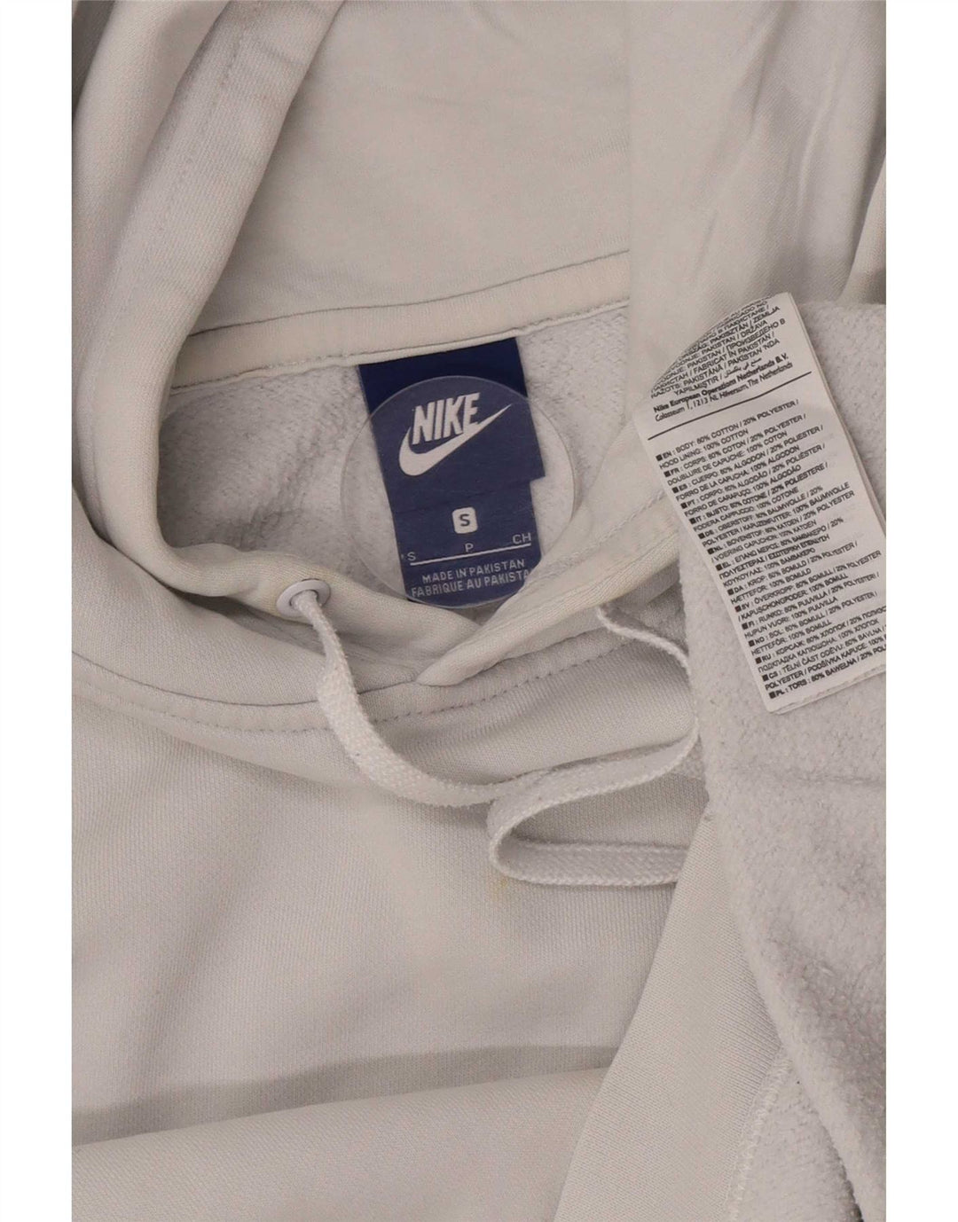 Мужской джемпер с капюшоном Nike, маленький белый, хлопковый