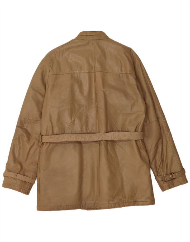 Винтажная мужская кожаная куртка IT 48 Medium Beige Leather