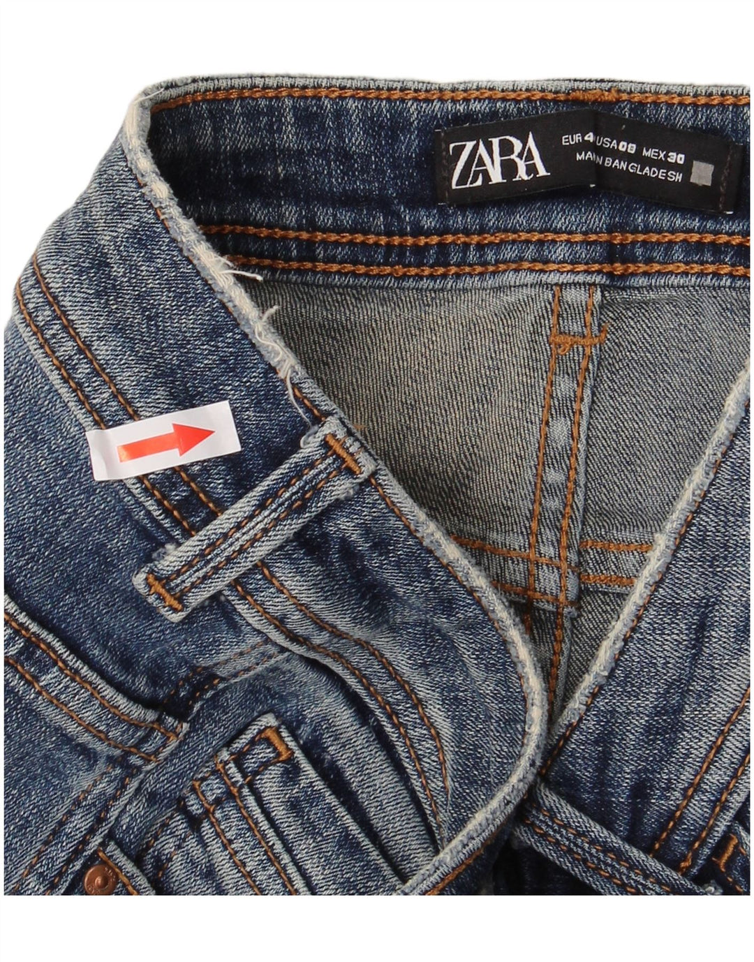 Женские потертые джинсы скинни Zara EU 40 Medium W30 L28 Синие