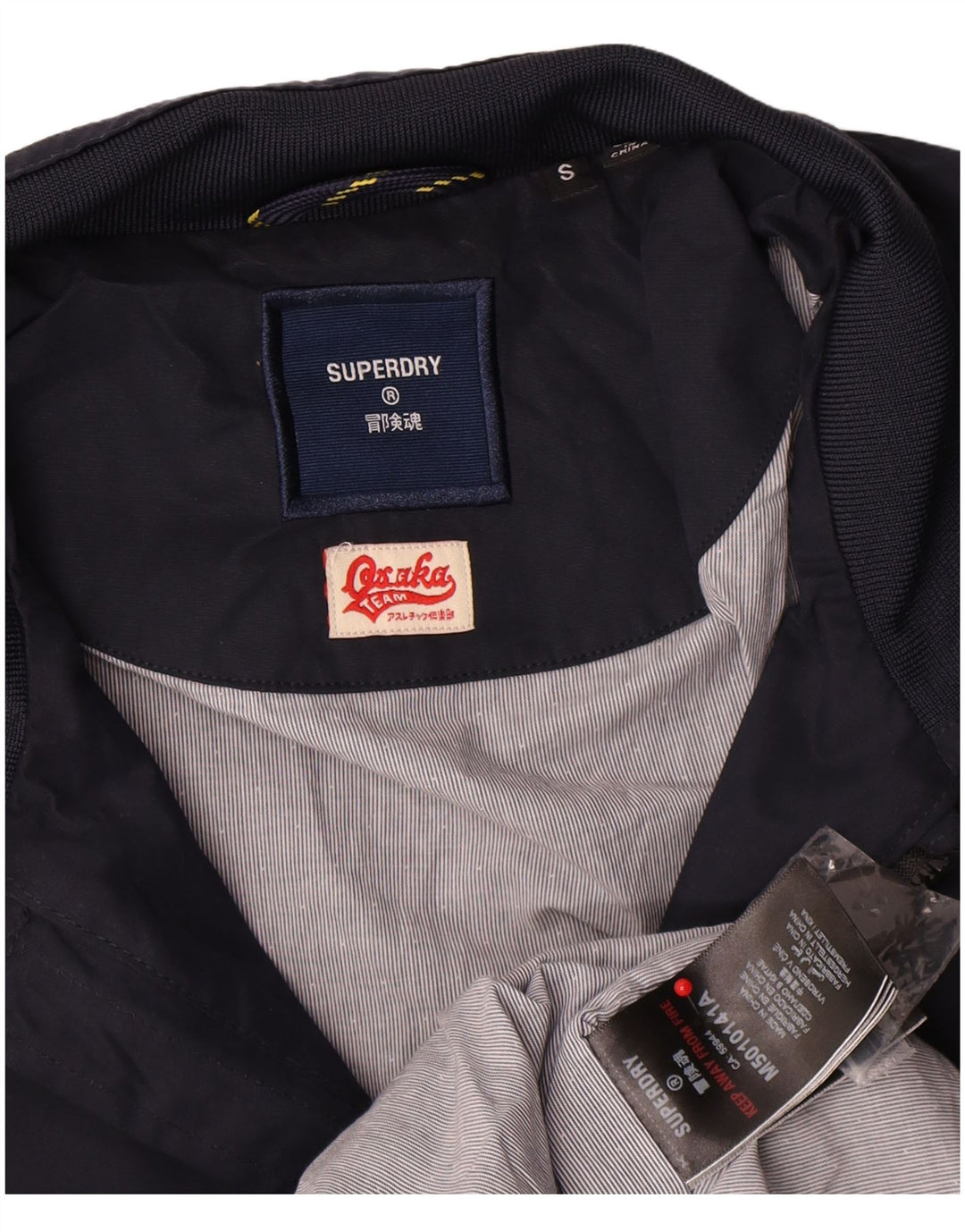 Мужская куртка-бомбер Superdry UK 36, маленькая, темно-синяя, хлопок