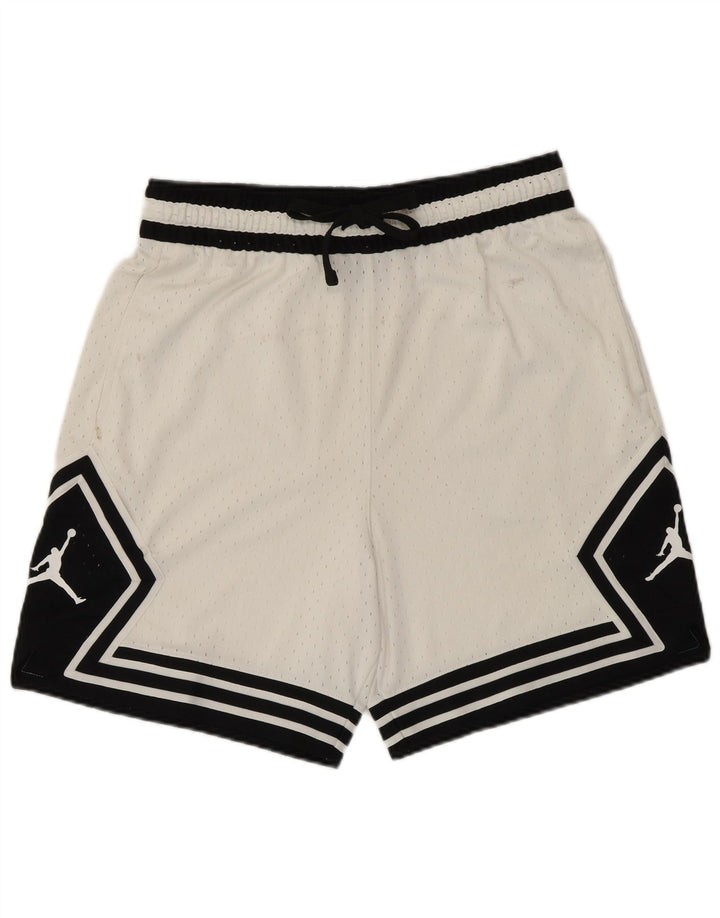 Мужские спортивные шорты Jordan Dri Fit с графическим рисунком, средний белый цвет, полиэстер с цветными блоками