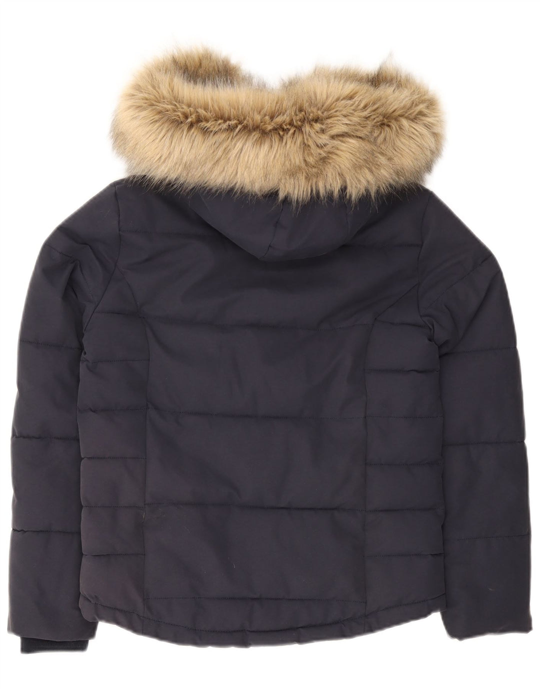 Женская стеганая куртка с капюшоном Jack Wills UK 8, маленькая, темно-синяя