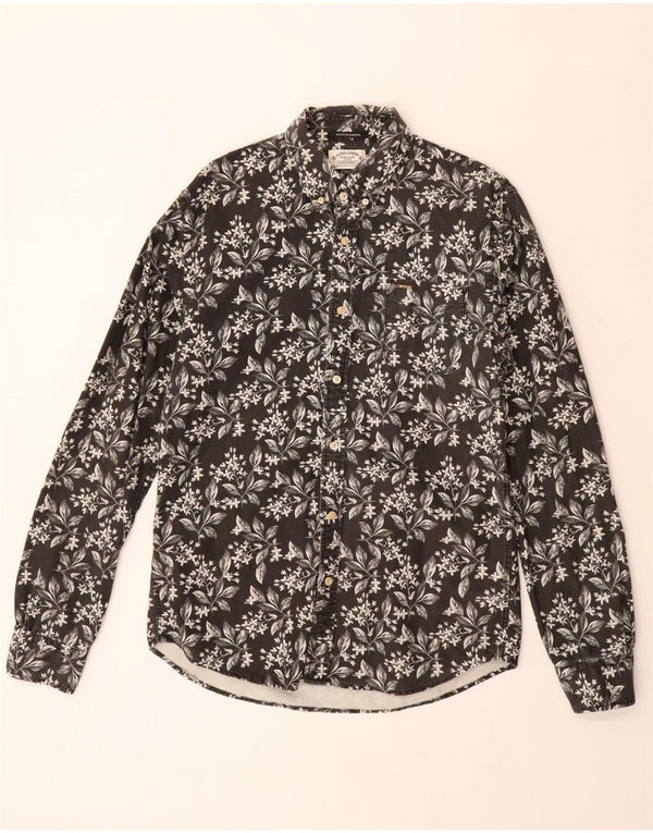 Мужская рубашка SCOTCH & SODA, большая черная хлопковая гавайская рубашка с цветочным принтом