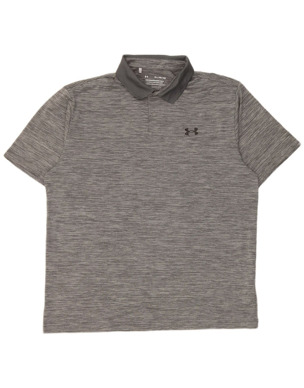 Мужская рубашка-поло Under Armour XL серого цвета с крапинками из полиэстера