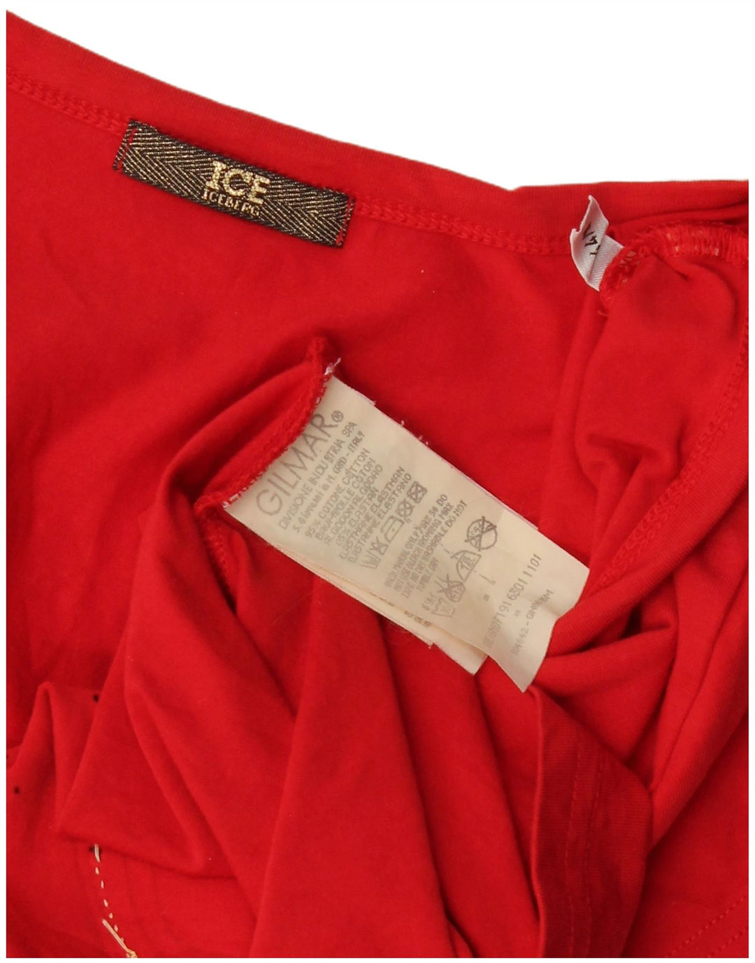 ICEBERG Женская футболка с рисунком Popeye Top UK 12 Средний Красный Хлопок