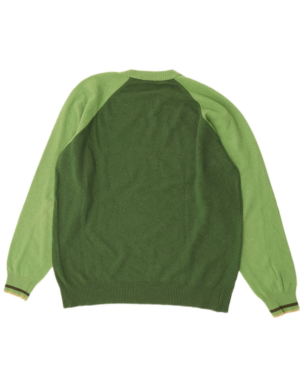 Мужской джемпер с круглым вырезом Catbalou, большой шерстяной свитер в зеленую полоску
