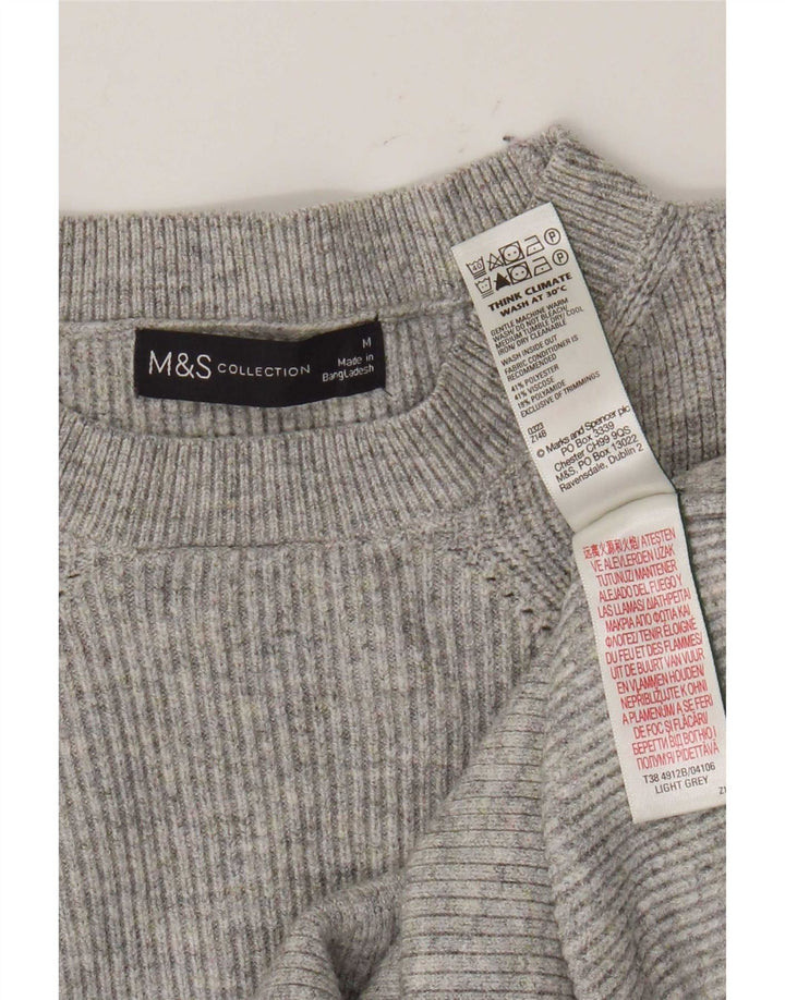 Женский джемпер с круглым вырезом Marks & Spencer UK 12, средний серый в крапинку
