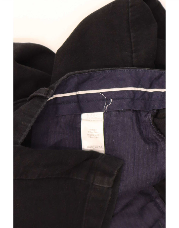 Мужские прямые брюки чинос Marks & Spencer Blue Harbour W36 L29 черные