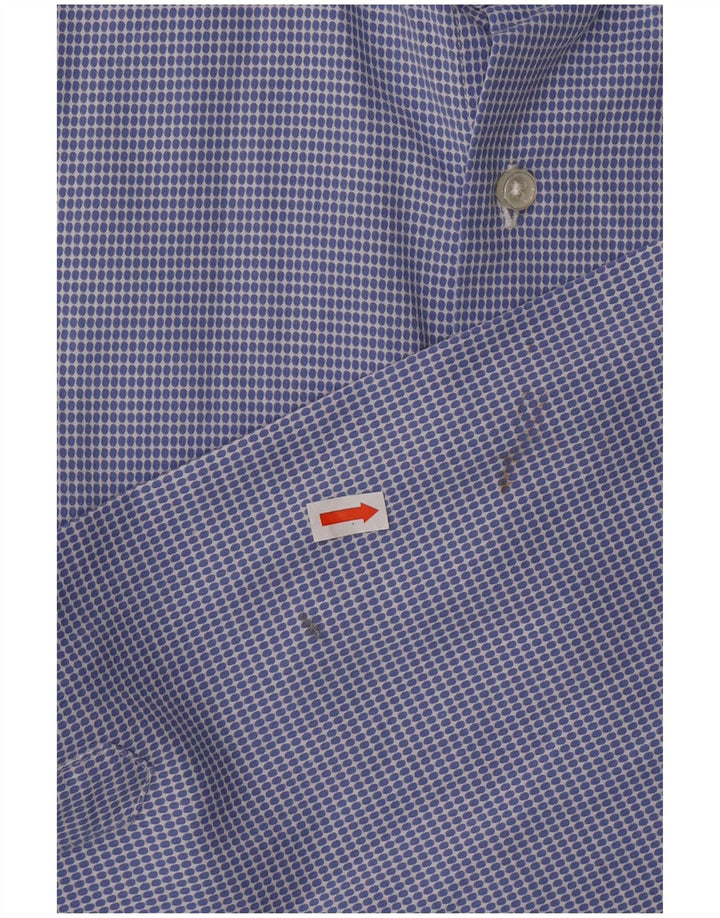 Мужская рубашка FAY, размер 42, 16, 1/2, большая синяя пятнистая хлопковая ткань