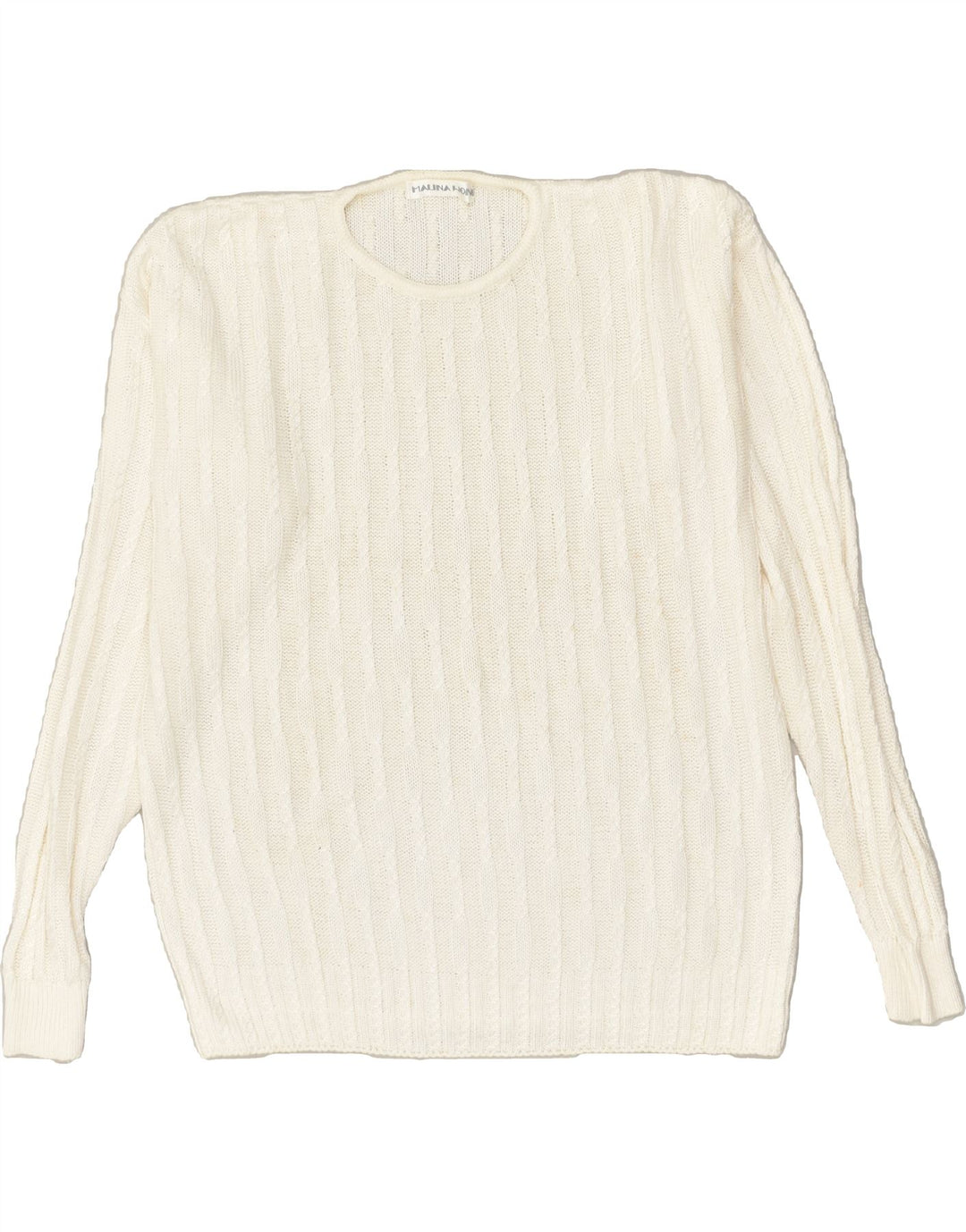 MALINA WONG Womens Oversized Crew Neck Jumper Sweater EU 42 Large White | Vintage Malina Wong | Thrift | Second-Hand Malina Wong | Used Clothing | Messina Hembry 