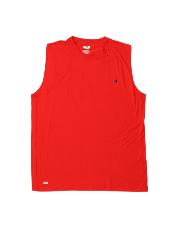 FILA Mens Vest Top Large Red Polyester Vintage Fila and Second-Hand Fila from Messina Hembry 