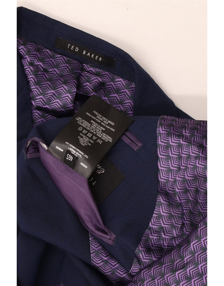 Мужской пиджак с 2 пуговицами Ted Baker UK 46 3XL темно-синий шерстяной