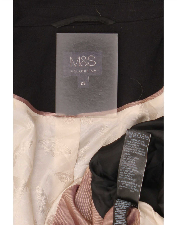 Женский пиджак на 1 пуговице Marks & Spencer UK 22 3XL, черный полиэстер