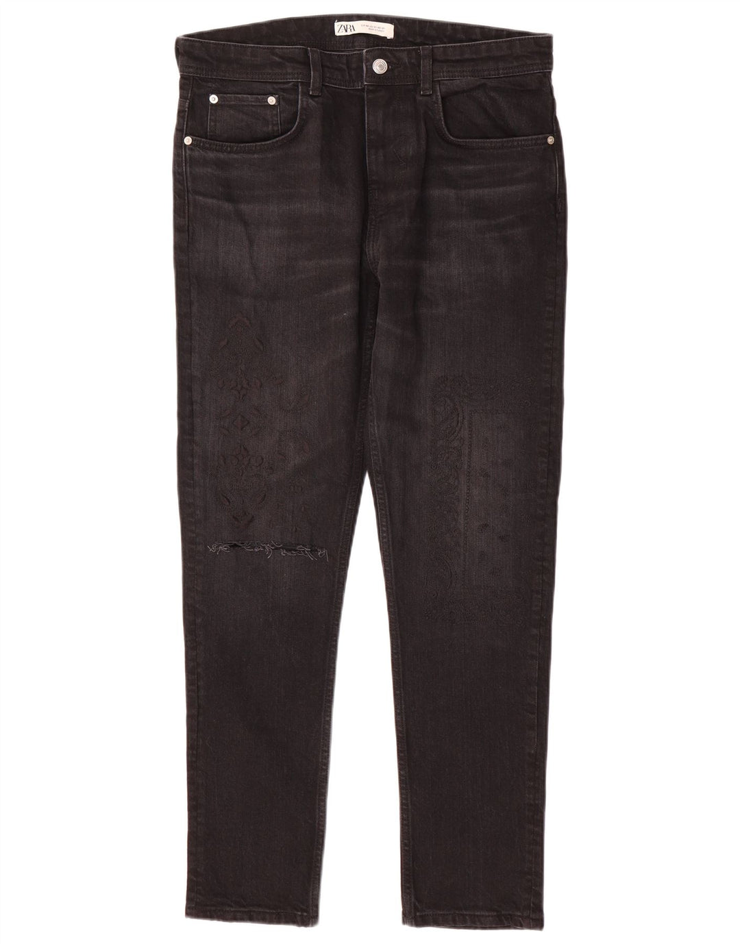 Женские узкие джинсы Zara EU 40 Medium W31 L29, черный хлопок