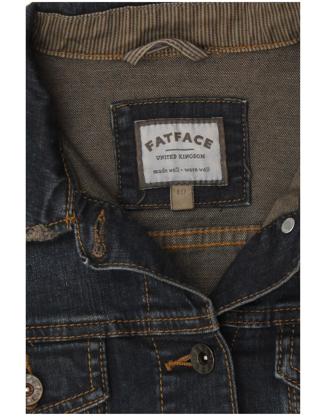 Женская джинсовая куртка Fat Face UK 10, маленькая, темно-синяя, хлопок