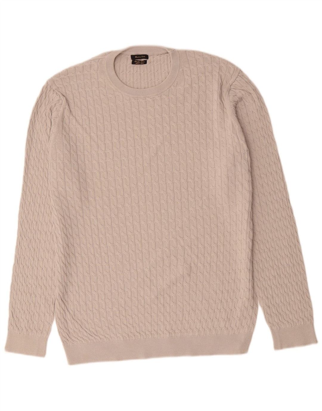Мужской джемпер с круглым вырезом Massimo Dutti XL, серый хлопок