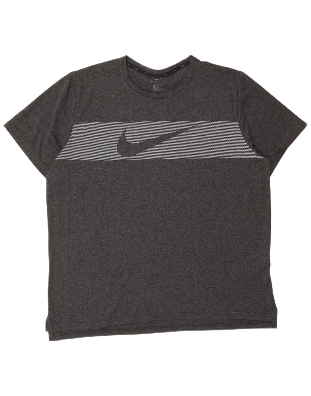 Мужская футболка NIKE Dri Fit с графическим рисунком, размер 2XL, серый хлопок в тонкую полоску