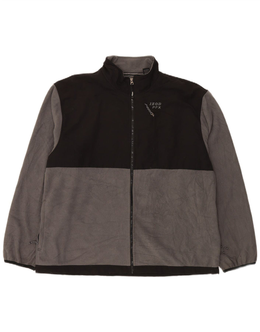 Мужская флисовая куртка IZOD UK 44 2XL серая, полиэстер с цветными блоками