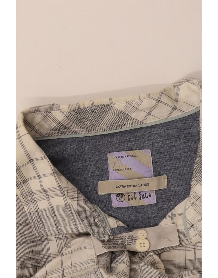 Мужская рубашка с коротким рукавом Fat Face 2XL, хлопковая серая клетка