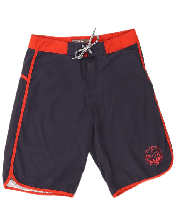 Мужские шорты для плавания Billabong, большие темно-синие, хлопок с цветными блоками