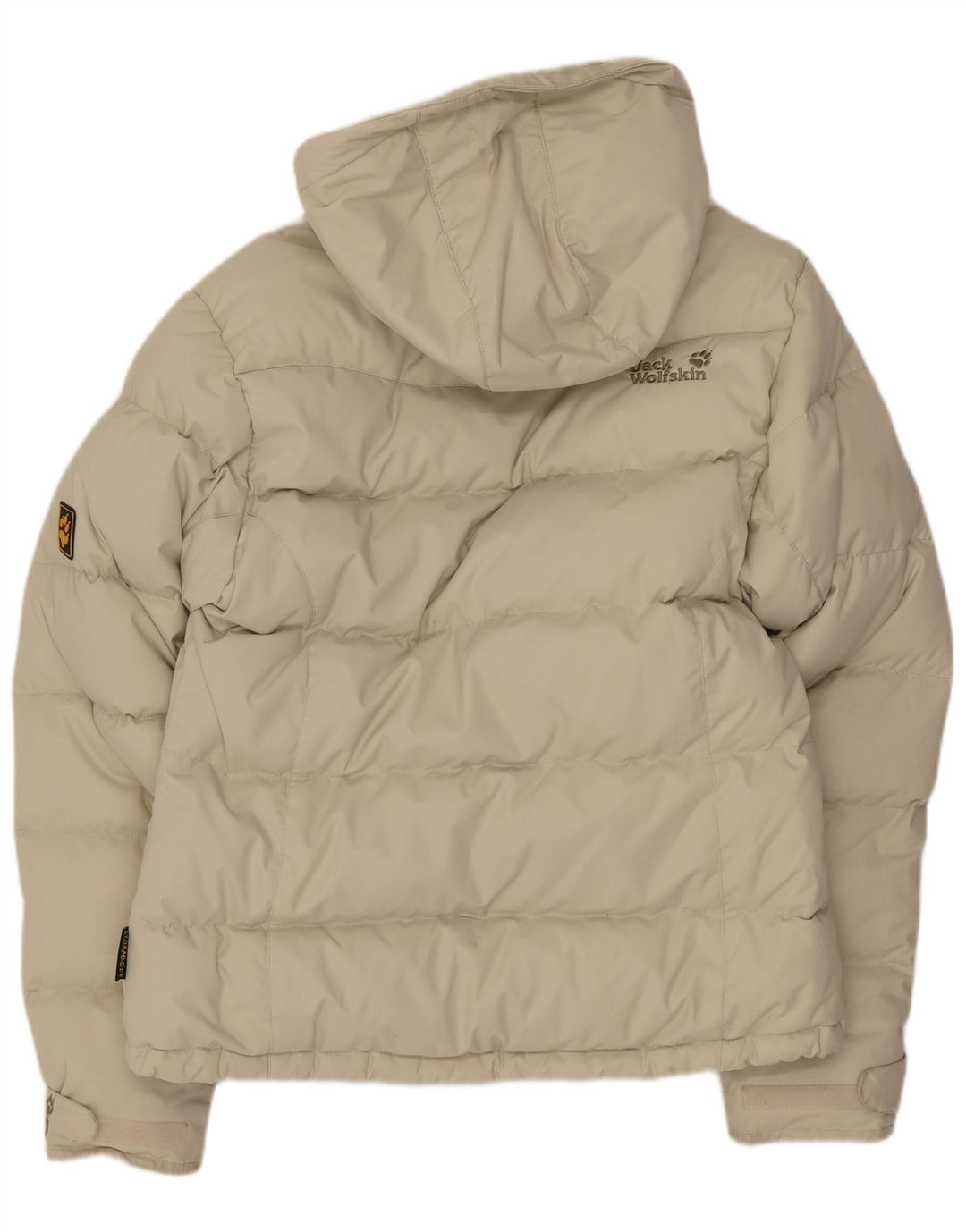 Женская стеганая куртка с капюшоном Jack Wolfskin UK 10, маленькая, бежевый, полиамид