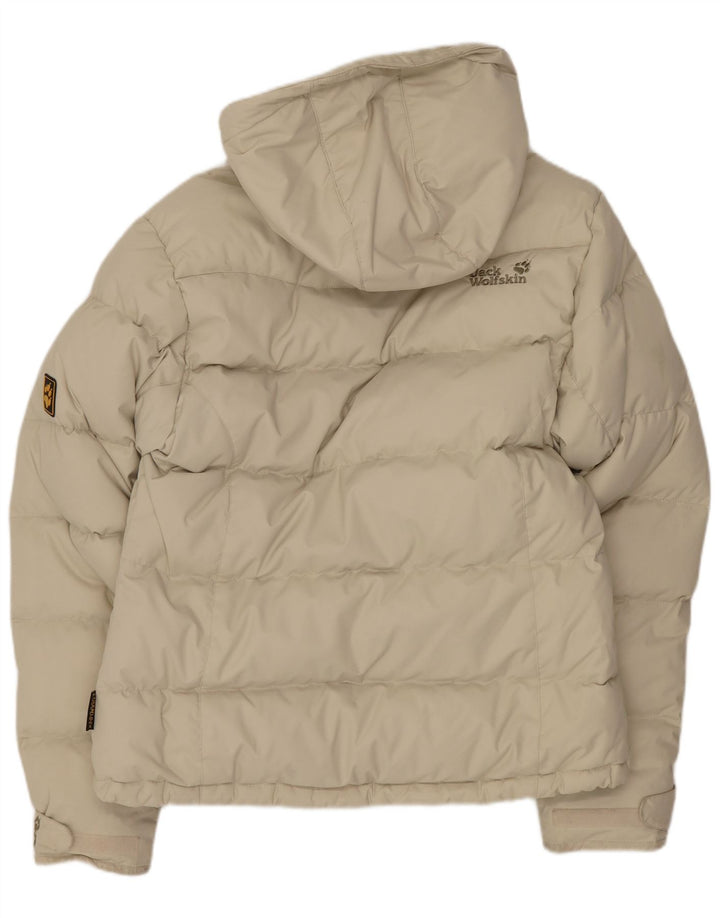 Женская стеганая куртка с капюшоном Jack Wolfskin UK 10, маленькая, бежевый, полиамид