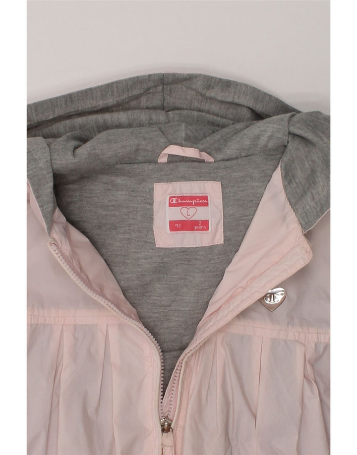 CHAMPION Baby Girls Hooded Rain Jacket 18-24 Months Large  Pink Polyamide | Vintage Champion | Thrift | Second-Hand Champion | Used Clothing | Messina Hembry 