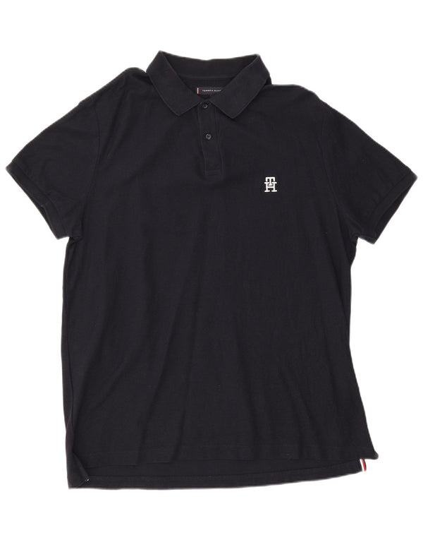 Мужская рубашка-поло Tommy Hilfiger XL, темно-синяя, хлопок