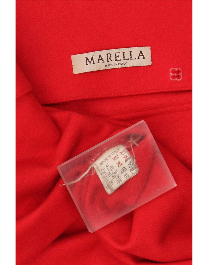Женское двубортное пальто оверсайз Marella UK 8 маленькое красное шерстяное