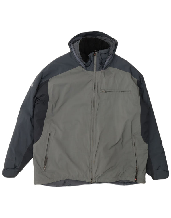 Мужская ветровка Marmot с капюшоном UK 42 XL Серая спортивная с цветными блоками